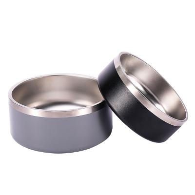 China Hot Selling Viable Stainless Steel 32 Ounce Dog Bowl With Silicone Mat Insulated Dog Food Basin for sale