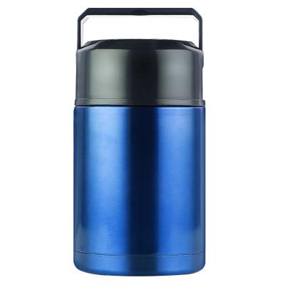 China Double 1000ml Metal 18/8 Stainless Steel Vacuum Food Warmer Lunch Box Thermos Food Flask PORTABLE Wall Insulated Food Container for sale