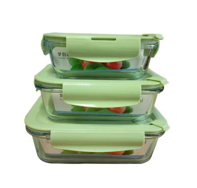 China Microwavable Wholesale 1040ML Round And Square Office Workers Can Heat And Insulate Lunch Box Glass Bento Box Students Cool Lunch for sale