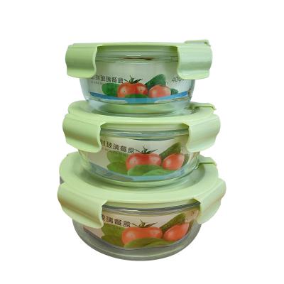 China Wholesale Microwavable Clear Glass Bento Lunch Box Microwave BPA Free Meal Prep Glass Food Containers With Plastic Lid for sale