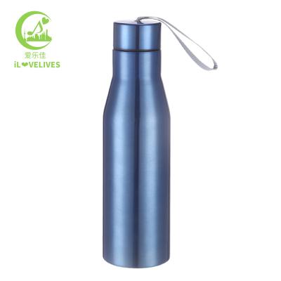 China PORTABLE Custom Logo 18/8 Stainless Steel Double Wall Insulated Vacuum Sports Water Bottle With String for sale