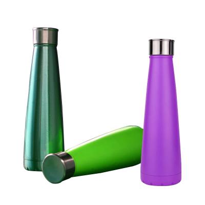 China Double Wall 304 Stainless Steel Taper Cola Sports Water Bottle PORTABLE Insulated Conical Shape for sale