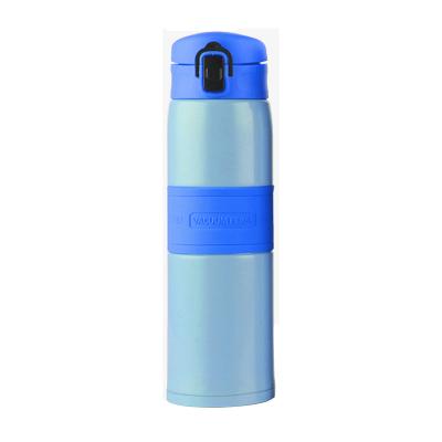 China 2022 new stylist 304 stainless steel PORTABLE double wall vacuum flask bounce lid silicone belt for standing for sale