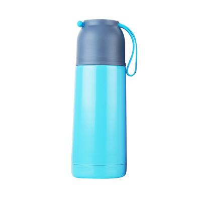 China 2022 creative PORTABLE 350ml 500ml stainless steel vacuum flask bullet style with colorful silicone ring lid for sale