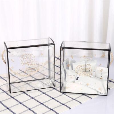 China Custom Clear Plastic Wedding Favor Cube PVC Chocolate Candy Packaging Gift Box Sweet Packaging Box for sale