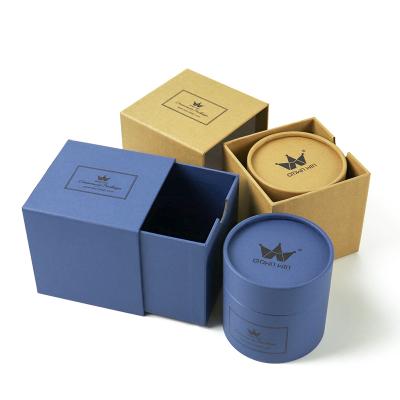 China Handmade High Quality Decorated Round Cylinder Candle Gift Box Cardboard Newspaper Distribution Tour Box with Lid for andles for sale