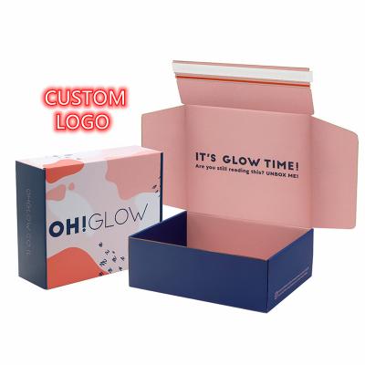 China Custom Handmade Cheap Pink Recyclable Cardboard Gift Ad Boxes Custom High Quality Corrugated Packaging Box Ads Shipping for sale