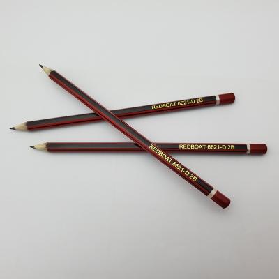 China Promotion / Gift Office / School Red And Black Dip Tip 2B Hexagonal Straight Lined Pencil for sale