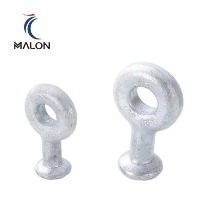 China Power Accessories Forged Galvanized Steel Ball Eye Bolts Thimble Eye Nut For Linking Line Pole Hardware for sale