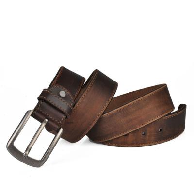 China Custom Belts China Factory Designer Cowhide Vintage Alloy Leather Top Buckle Luxury Dress Jeans Belt For Men for sale