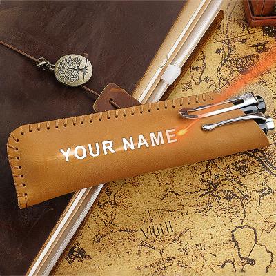 China Schools & Offices Drop Shipping Double Pen Bag Sublimation Pencil Case Masks Minimalist Cow Leather Personalized Pen Holder for sale