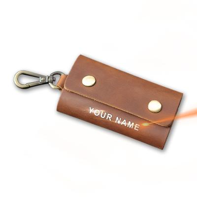 China Vintage Drop Shipping Crazy Horse Leather Main Pocket Hooks Vintage Key Chain Key Protector Cover Multi Wallet for sale