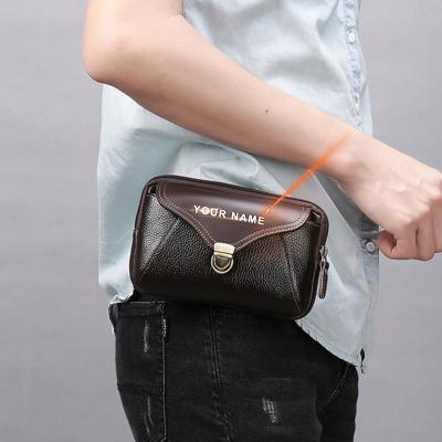 China Designer Cow Leather Men's Sports Cell Phone Shockproof Drop Shipping Mobile Phone Wallet Durable Luxury Universal Filter Frame for sale