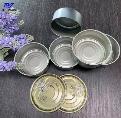 China Plain Empty Metal Tin 180ml Round Tin Can For Mussel / Pineapples / Tomato for sale