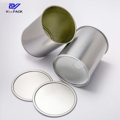 Cina 800gsm 1000gsm Tall Tin Cans Tall SGS Round Tin Containers With Plastic Cap in vendita