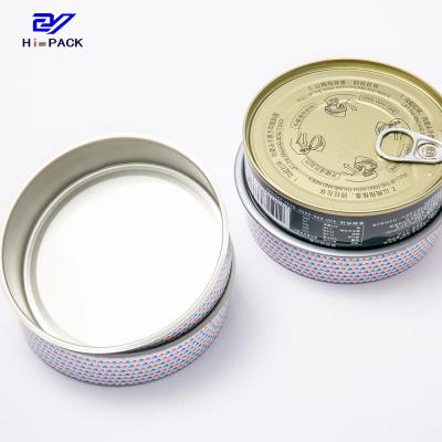 China 150gsm 200gsm Empty Tuna Tins Dia 99mm Small Round Metal Containers for sale