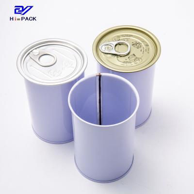 China 200 Gram 300 Gram Tin Box Round Purple 320ml Round Tin Containers Te koop