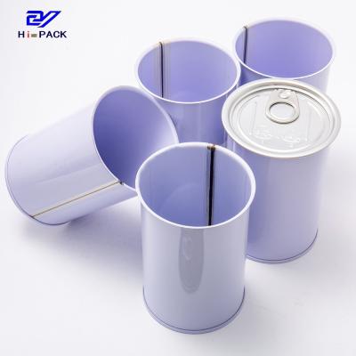 China Round Shape Drink Cans Metal 200 300 450 Gram Easy Open Tin Can For Fruit for sale