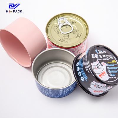 China Easy Open Lid Beef Can 100g 150g Round Tin Canister D65*27mm Size for sale