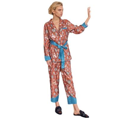 China 2022 New Spring Summer Women's Retro Japanese Home Wear Long Sleeve Pajamas Tencel QUICK DRY Lightweight Luxury Suit Can Be Worn Outdoors for sale