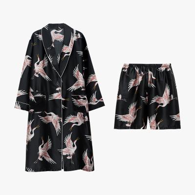 China Summer QUICK DRY hot men's shorts loosely printed bathrobe bathrobe home to wear two-piece set for sale