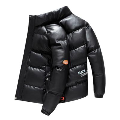 China 2021 winter QUICK DRY PU leather jacket is recommended for men's jacket for teenagers with loose collar and hood for sale