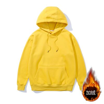 China Anti-shrink the new warm cotton padded hoodie for young men long sleeve solid color hooded hoodie top soft trend for sale