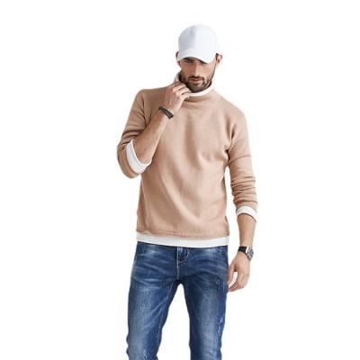 China loose cotton turtle neck sweater autumn and winter hot selling sweater young men's sweater half round neck Anti-wrinkle solid color leisure for sale