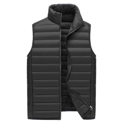 China QUICK DRY best-selling winter stand collar solid color sleeveless side bag down jacket young men's outdoor thickened vest leisure for sale