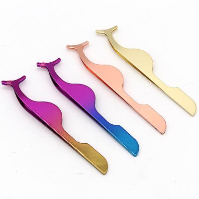 China Eyelash Tweezers Wholesale Private Label High Quality Strip Lashes Supplies Custom Logo Stainless Steel Eyelashes Tweezers Extensions Applicator for sale