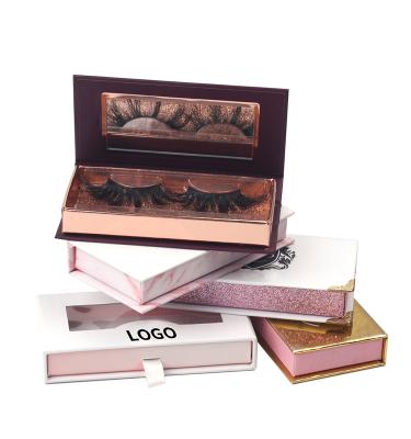 China Free Design Handmade Private Label Rectangular Magnet Lashbox Eyelash Custom Logo Packaging Box for sale