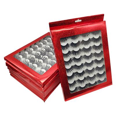 China Soft 16 Pairs 3D 5D 25mm Volume Individual Premium Fiber False Eyelashes Silk Kit for sale