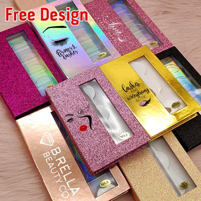 China Wholesale Holographic Pink Crisscross Your Own 25mm Eyelash Vendor Customized Boxes Magnet for sale