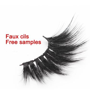 China Wholesale Hand Made Synthetic False Eyelashes Natural Private Label Long Hair Wispies Bundle Women 5D Eyelashes for sale