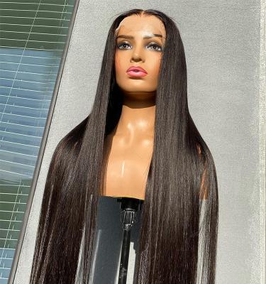 China Wholesale 8-26 Inch Natural Human Hair Straight Brazilian Wigs Best Quality Cheap Price Straight For Color Women Virgin Full Lace Wig for sale