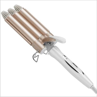 China Ceramic women's special three-tube large wave curling iron LCD automatic curling iron for sale