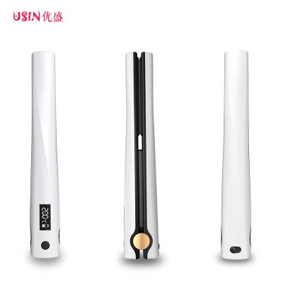 China Cordless Car Hair Straightener Flat Iron for Straightening and Curling with LED Display Factory Rechargeable Travel Iiron for sale