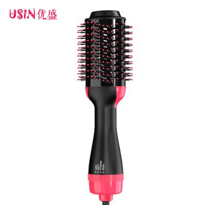 China Cepillo Secador De Cabello Electric Comb Hair Dryer & Volumizer Salon Oval Hair Straightener One Step 3 In 1 Blow Dryer for sale