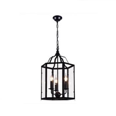 China Industrial Modern Metal Chandelier Decor Wire Cage Ceiling Hanging Pendant Light for sale