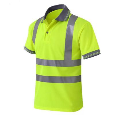 China Reflective T-shirts Quick Drying T-shirt Yellow Uniform Polo Work Safety Reflective Shirt for sale