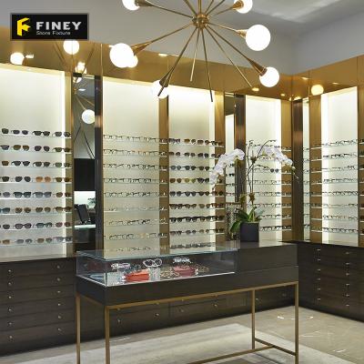 China Modern Wall Mount Eyeglass Display Rack Decoration Optical Fashion Store Fixtures for sale