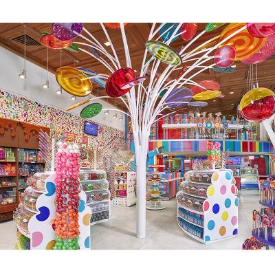 China Modern style wooden candy store displays interior design decorations candy kiosks furniture candy shop decoration for sale