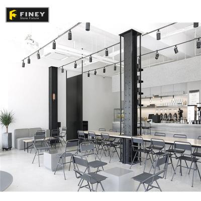 China Customized modern wooden milk tea shop layout design shopping mall milk tea shop counter design for sale