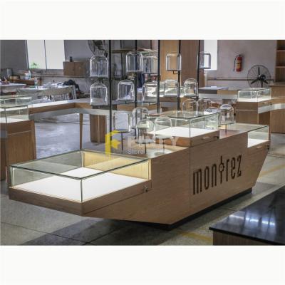 China Custom Modern Retail Display Wood Wooden Retail Display Factory Price Stand Display Rack Watch Counter Display Cabinet for sale