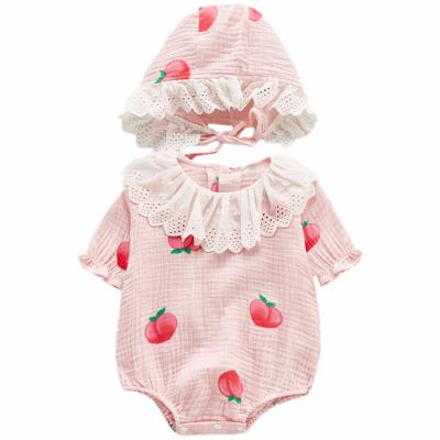 China 100% Matching Breathble Yilitu Lace Cap Rompers Cotton Cozy Elastic Baby Cuffs Overalls for sale