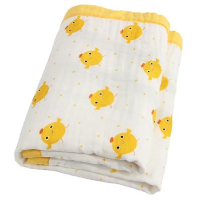 China Cartoon Cotton Double Layer Anti-Static Baby Kids Warm Blanket Wrap for sale