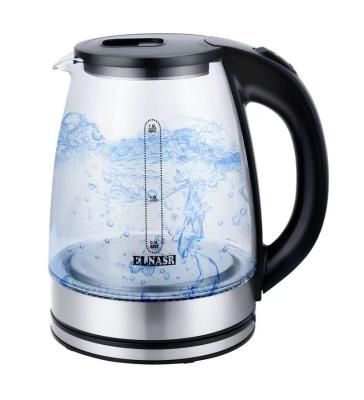 China Modern High Borosilicate Glass Stain Stainless Steel Quick Electric Kettle Gift for sale