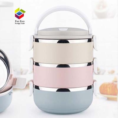 China Promotional Gifts Multi Layers Stainless Steel Lunch Box Food Container Insulated Food Carrier Metal Tiffin Box For Kids Adults for sale