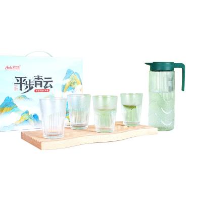 China Best Viable Selling 5 Piece Set Teapots Cups And Saucers Glass Cold Water Kettle for sale