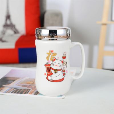 China 2021 Custom Made Viable Amazon Cartoon Logo Porcelain Mugs Tea Cup Glass Ceramic Batch Wine Mug Bestseller for sale